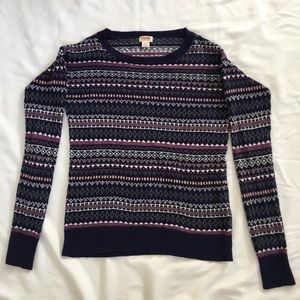 Patterned crew neck sweater